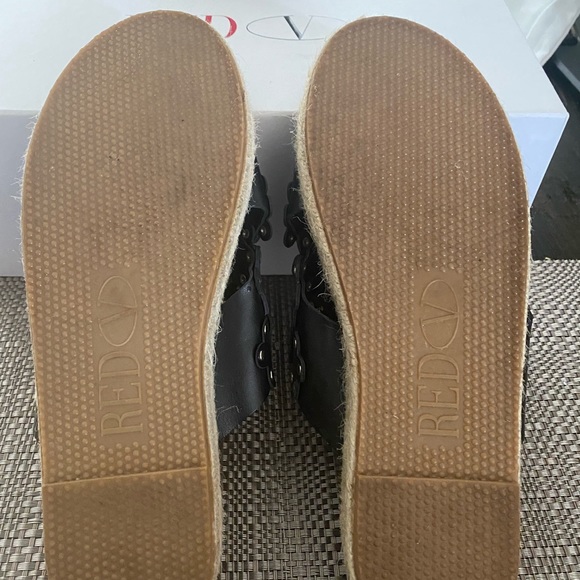 REDValentino Flower Puzzle Studded Leather Slides - Picture 2 of 5